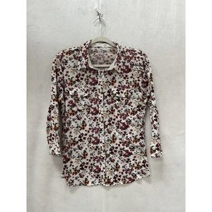 Eden & Olivia Women Shirt Button Down Floral Large Anthropologie